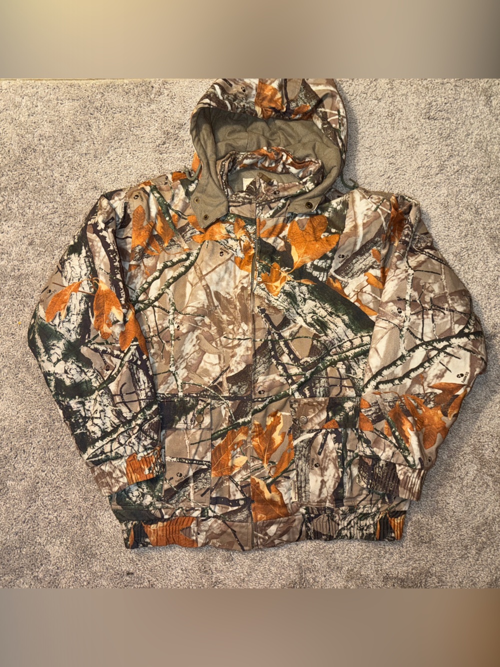 Camo Orange Leaf Hunting Jacket